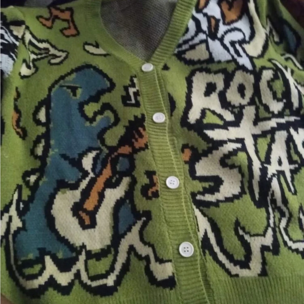 Colorful Abstract Pattern Cardigan - Picture 2 of 3
